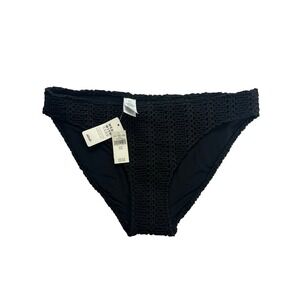 Aerie Black Crochet‎ Bikini Bottom Swimsuit Size Medium NWT Travel Summer Beach